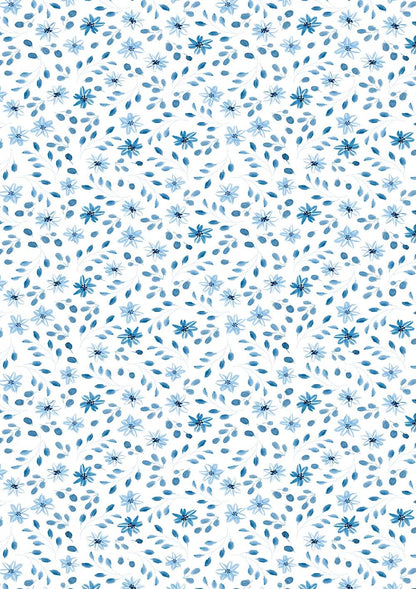 PRINTED PAPERS, block of 20 motif sheets 160g/m2 in A4 format (21x29.7cm) + 1 creative idea - Floral shibori - Multicolor