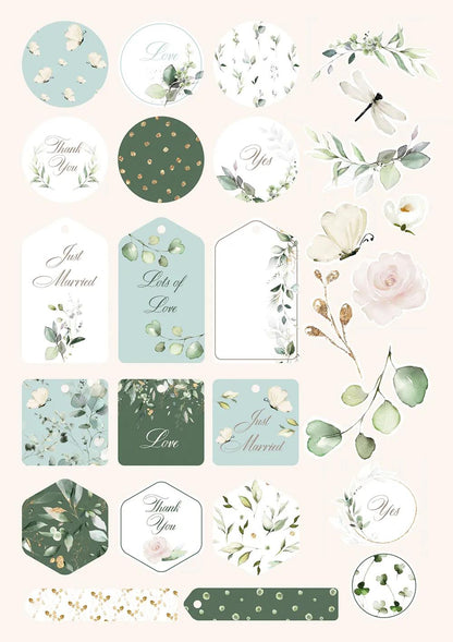 PAPIERS IMPRIMÉS, Bloc de 20 feuilles à motifs 160g/m2 au format A4 (21x29,7cm) + 1 idée créative - Romantique - Multicolore (lot de 5)