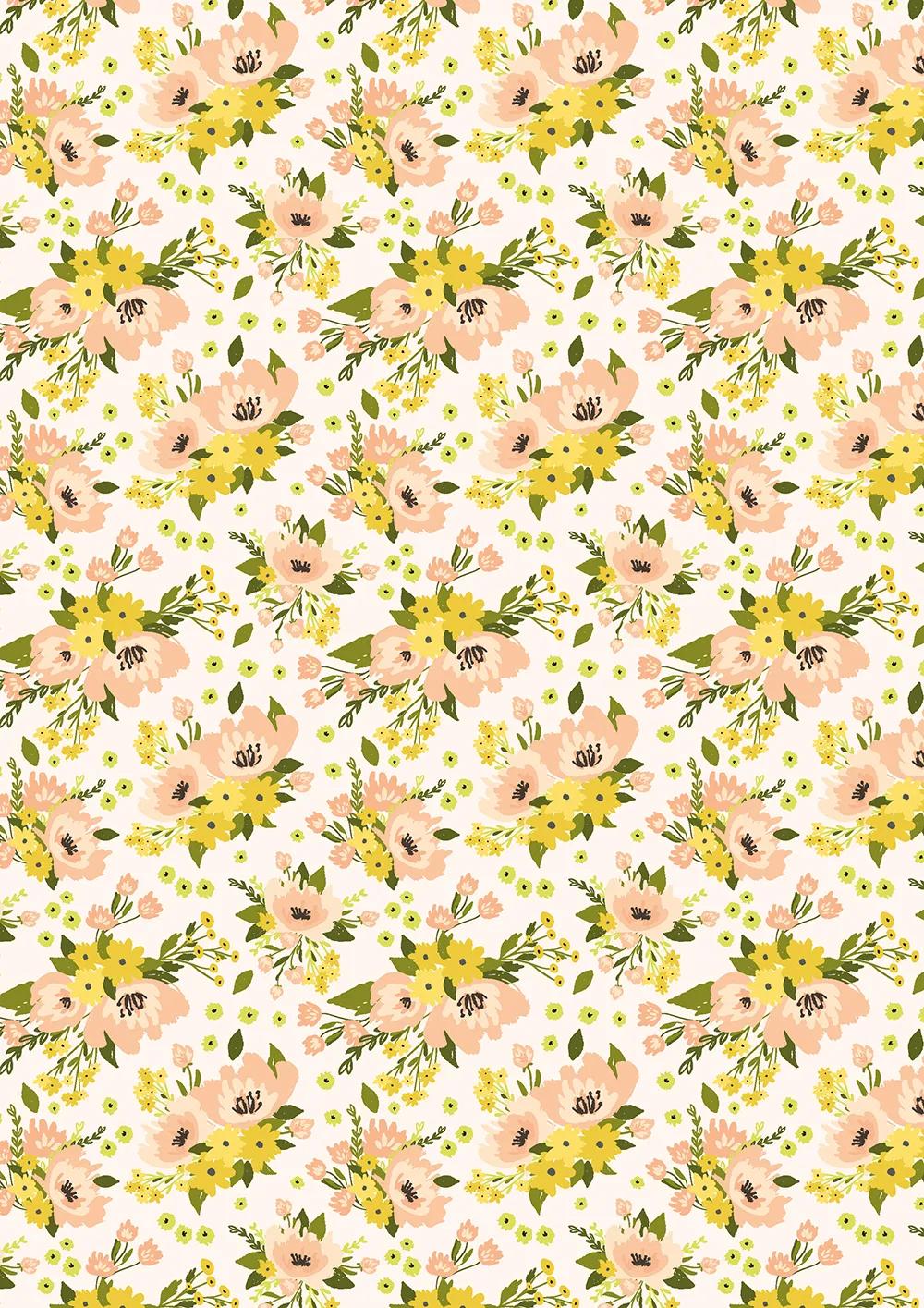 PAPIERS IMPRIMÉS, Bloc de 20 feuilles à motifs 160g/m2 au format A4 (21x29,7cm) + 1 idée créative - Printemps - Multicolore (Lot x5)
