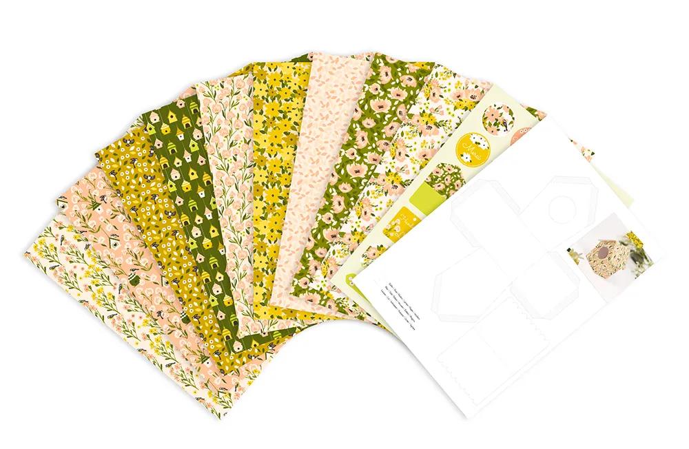 PAPIERS IMPRIMÉS, Bloc de 20 feuilles à motifs 160g/m2 au format A4 (21x29,7cm) + 1 idée créative - Printemps - Multicolore (Lot x5)