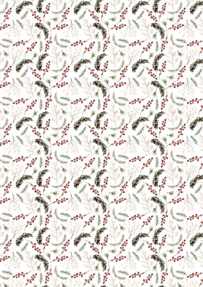 PRINTED PAPERS, block of 20 motif sheets 160g/m2 in A4 format (21x29.7cm) + 1 creative idea - Christmas cozy - Multicolor