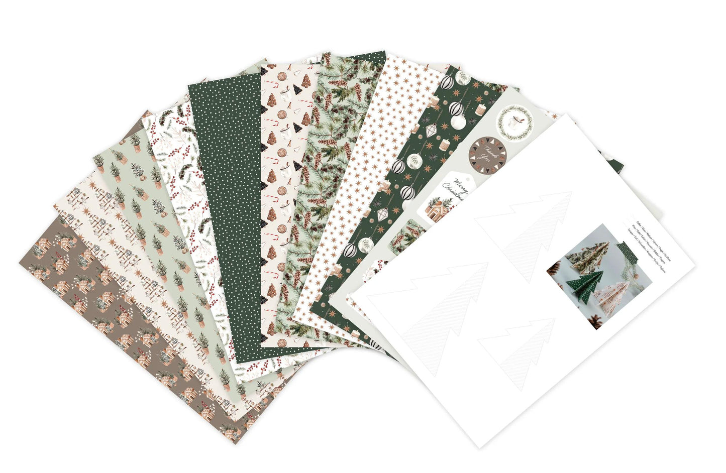 GEDRUCKT PAPIER, Block von 20 Motivplatten 160g/m2 im Format A4 (21x29.7cm) + 1 kreative Idee - Weihnachten gemütlich - Mehrfarbig (Paket x5)