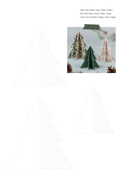 PRINTED PAPERS, block of 20 motif sheets 160g/m2 in A4 format (21x29.7cm) + 1 creative idea - Christmas cozy - Multicolor