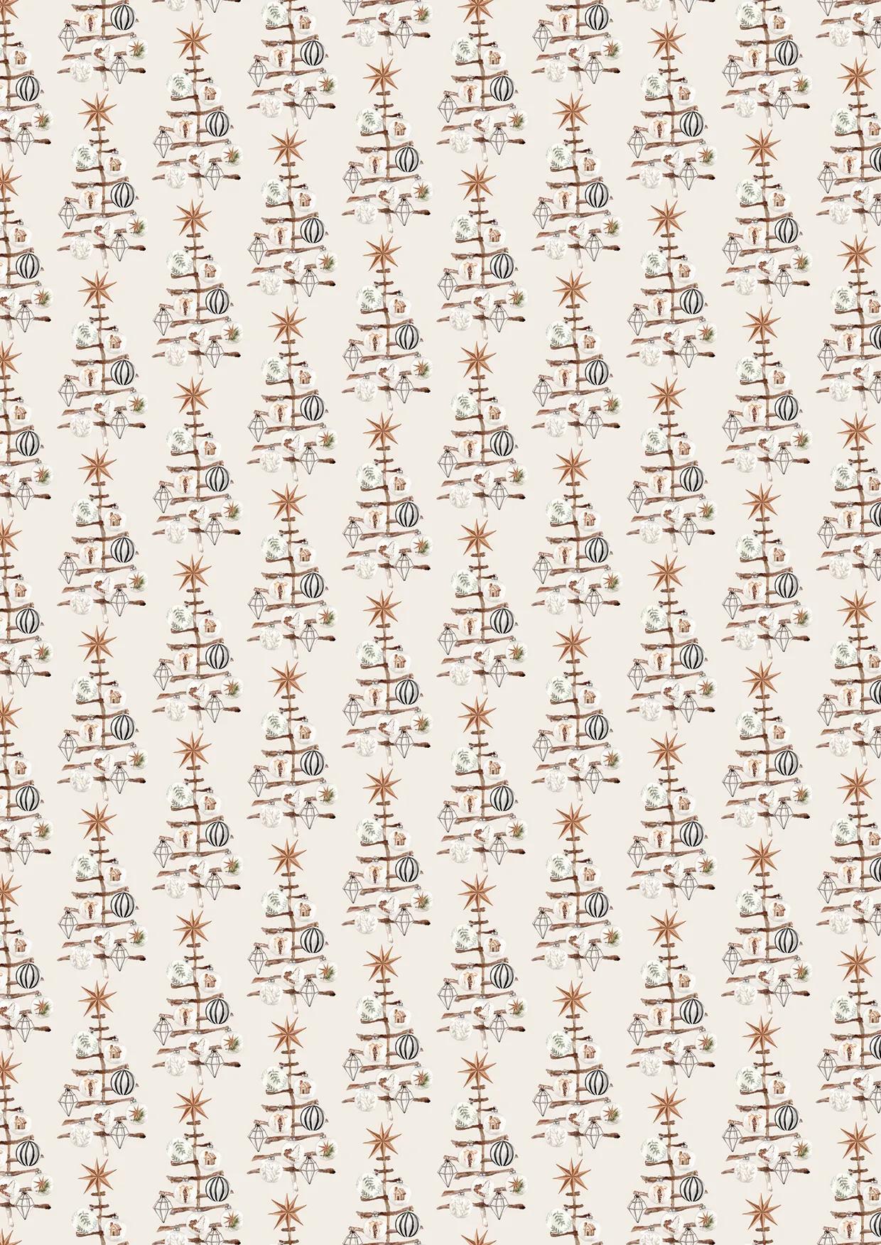 GEDRUCKT PAPIER, Block von 20 Motivplatten 160g/m2 im Format A4 (21x29.7cm) + 1 kreative Idee - Weihnachten gemütlich - Mehrfarbig (Paket x5)