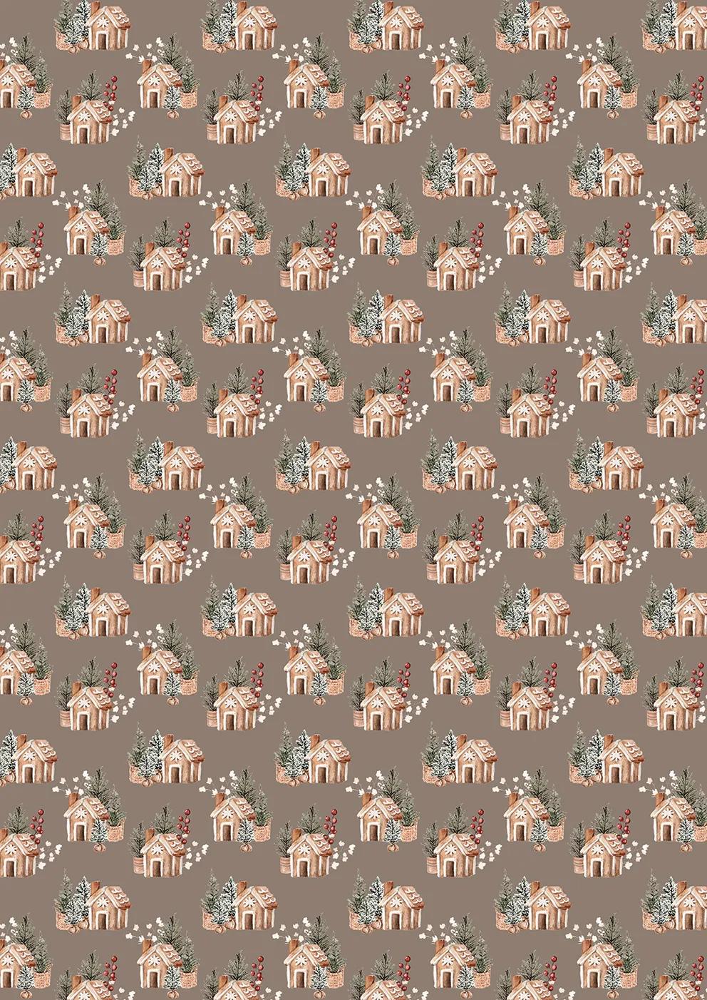 GEDRUCKT PAPIER, Block von 20 Motivplatten 160g/m2 im Format A4 (21x29.7cm) + 1 kreative Idee - Weihnachten gemütlich - Mehrfarbig (Paket x5)