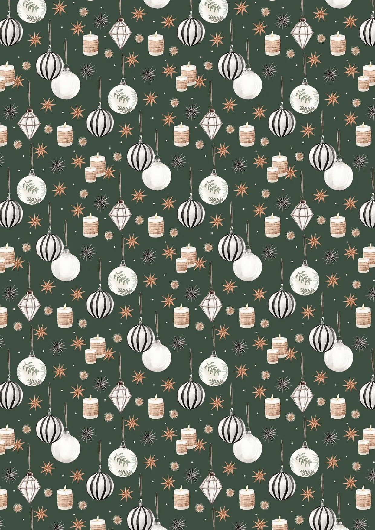 GEDRUCKT PAPIER, Block von 20 Motivplatten 160g/m2 im Format A4 (21x29.7cm) + 1 kreative Idee - Weihnachten gemütlich - Mehrfarbig (Paket x5)