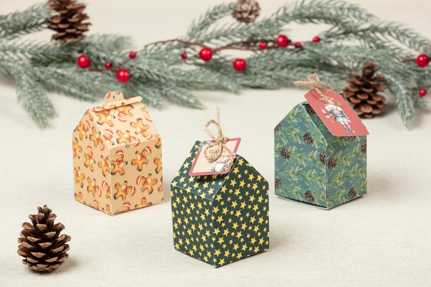PRINTED PAPERS, block of 20 motif sheets 160g/m2 in A4 format (21x29.7cm) + 1 creative idea - Christmas souvenirs - Multicolor - New (Pack x5)