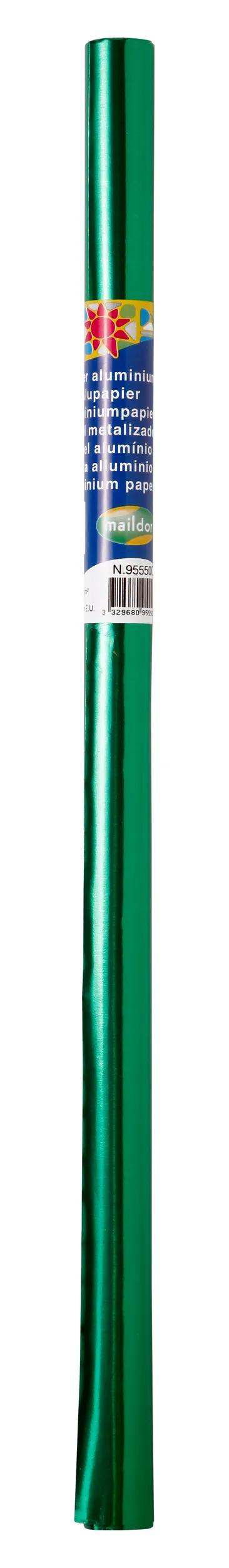 PAPIER ALUMINIUM, Rouleau double face 90g/m² au format 80x50cm - Vert (Lot x50)