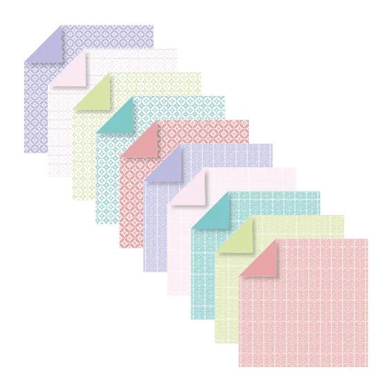 ORIGAMI, 60 Blattbeutel 70g/m2 im 15x15cm Format - Feder - Mehrfarbig (Paket x5)