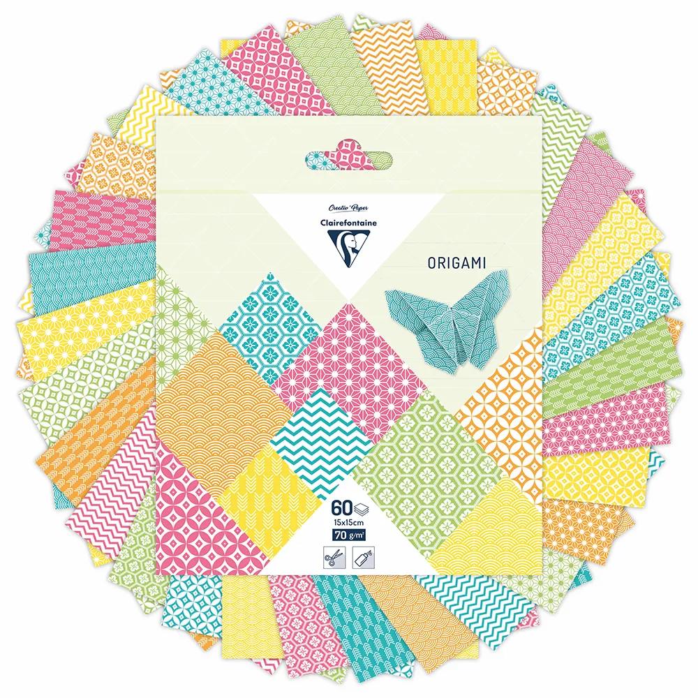 ORIGAMI, 60 sheet pouch 70g/m2 in 15x15cm format - Summer - Multicolor (Pack x5)