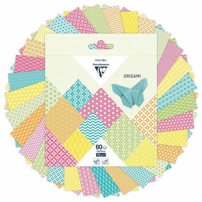 ORIGAMI, Pochette de 60 feuilles 70g/m2 au format 15x15cm - Eté - Multicolore (lot de 5)