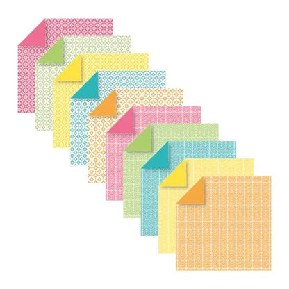 ORIGAMI, Pochette de 60 feuilles 70g/m2 au format 15x15cm - Eté - Multicolore (lot de 5)