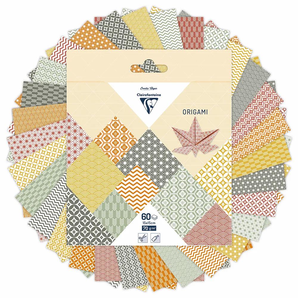 ORIGAMI, 60 sheet pouch 70g/m2 in 15x15cm format - Autumn - Multicolor (Pack x5)
