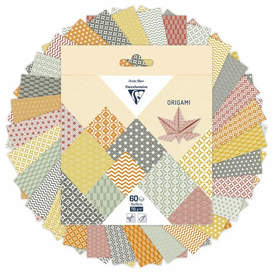 ORIGAMI, 60 sheet pouch 70g/m2 in 15x15cm format - Autumn - Multicolor