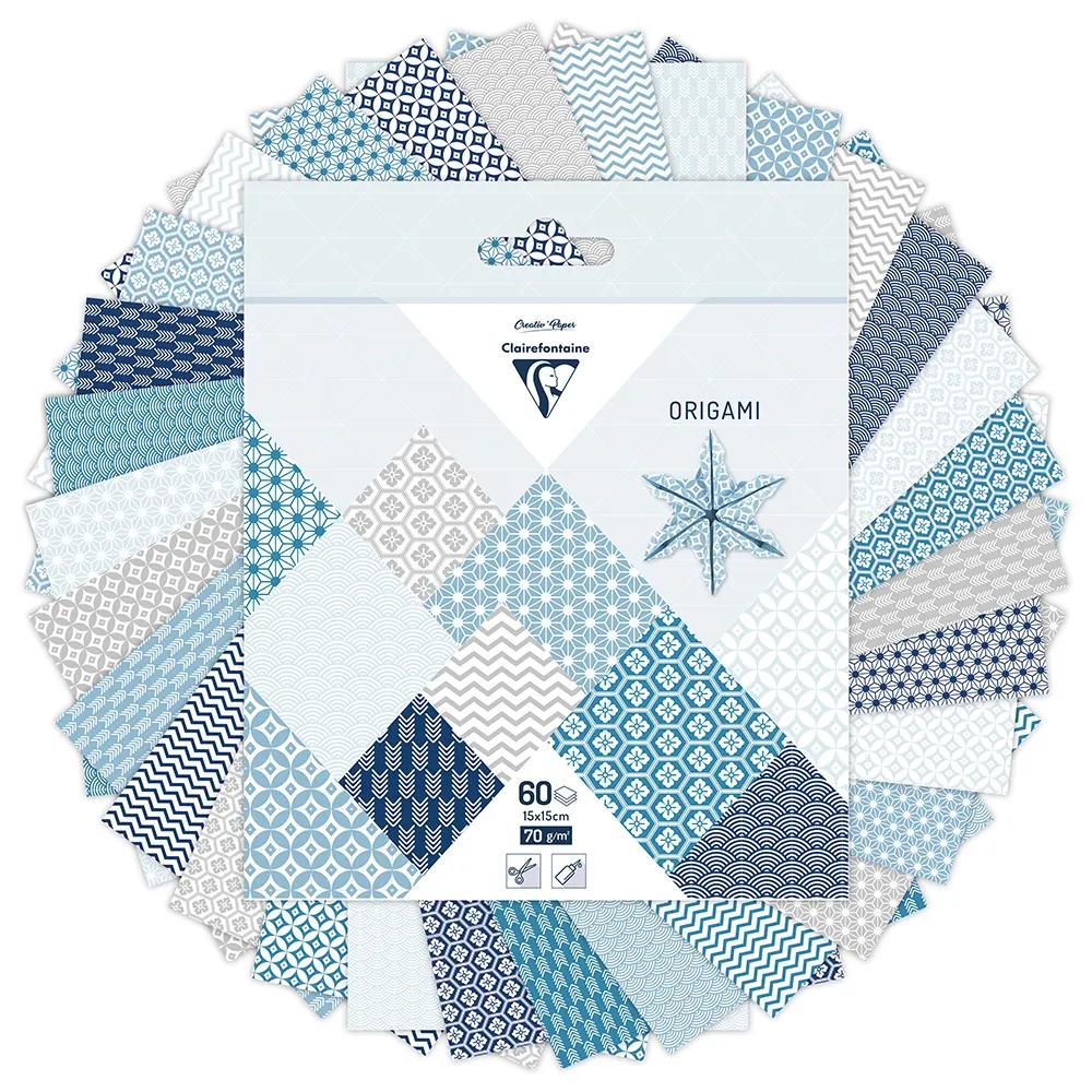 ORIGAMI, 60 Blattbeutel 70g/m2 im 15x15cm Format - Winter - Mehrfarbig (Paket x5)