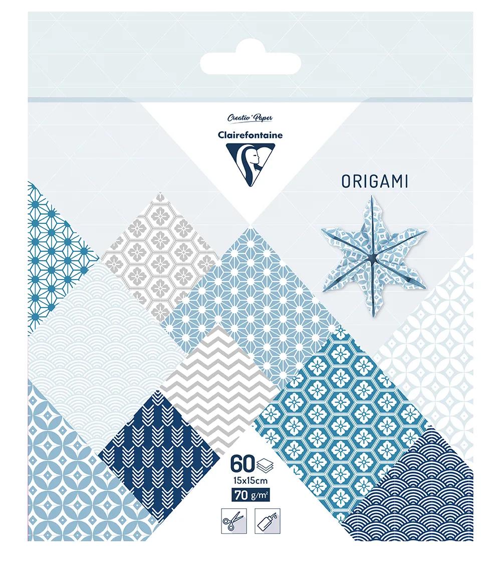 ORIGAMI, 60 Blattbeutel 70g/m2 im 15x15cm Format - Winter - Mehrfarbig (Paket x5)