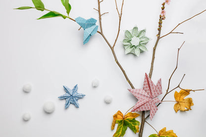 ORIGAMI, Pochette de 60 feuilles 70g/m2 au format 15x15cm - Hiver - Multicolore (Lot x5)