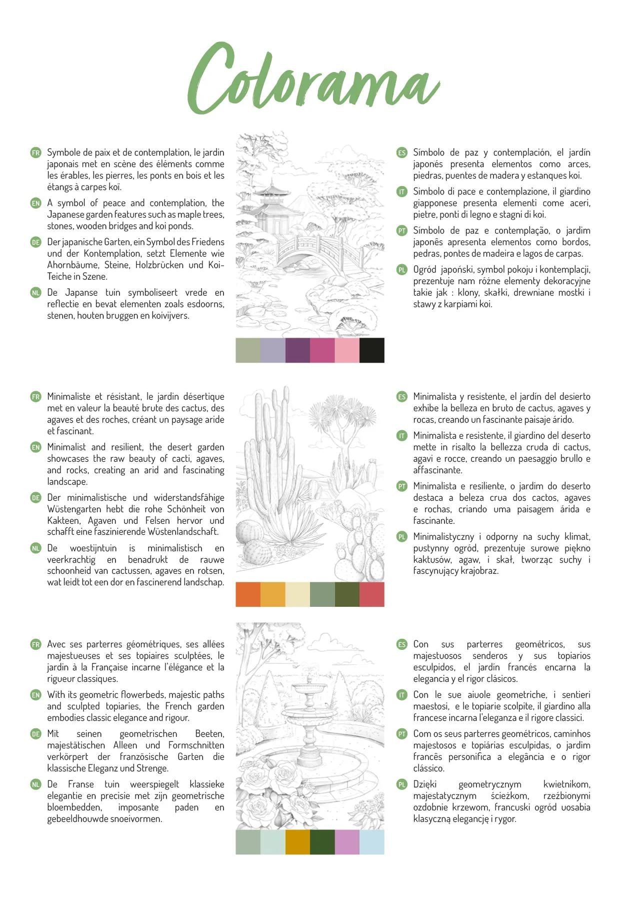 ODELIA, Blocco di colorazione multi-tecnica di 20 fogli A4 250g, Giardini (Pacchetto x5)