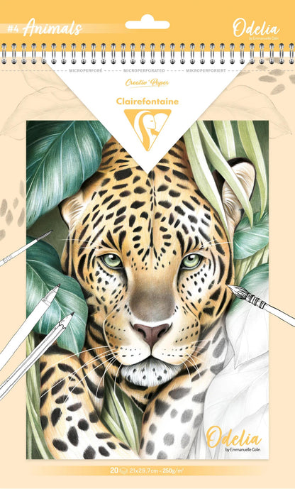 ODELIA, Bloc de coloriage multi-techniques de 20 feuilles A4 250g, Les animaux - New (lot de 5)