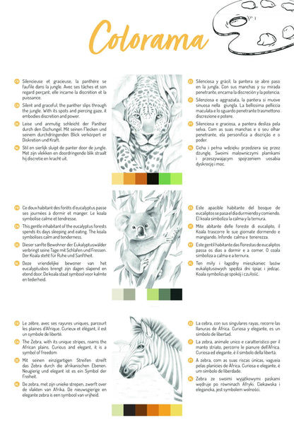 ODELIA, Bloc de coloriage multi-techniques de 20 feuilles A4 250g, Les animaux - New (lot de 5)
