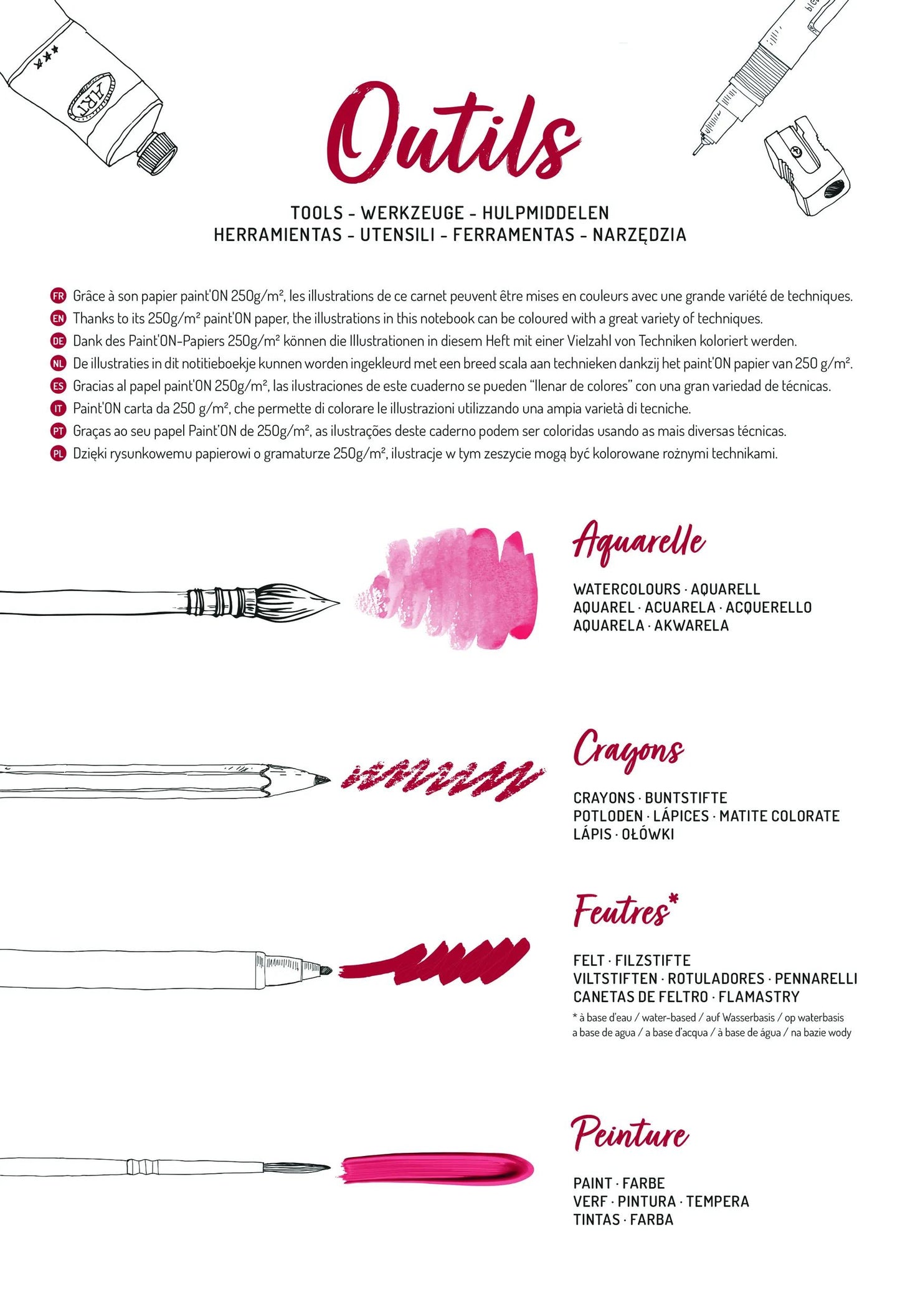 ODELIA, Blocco di colorazione multi-tech di 20 fogli A4 250g, Finestra - Nuovo (Pacchetto x5)