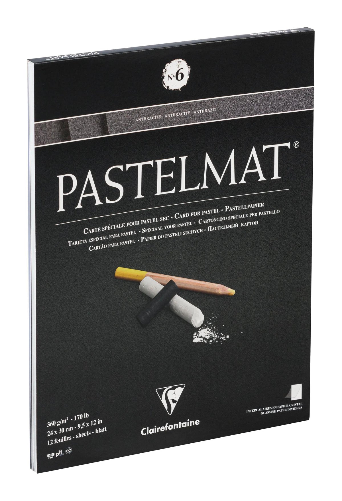 Pastelmat glued block 12F 24x30cm 360g