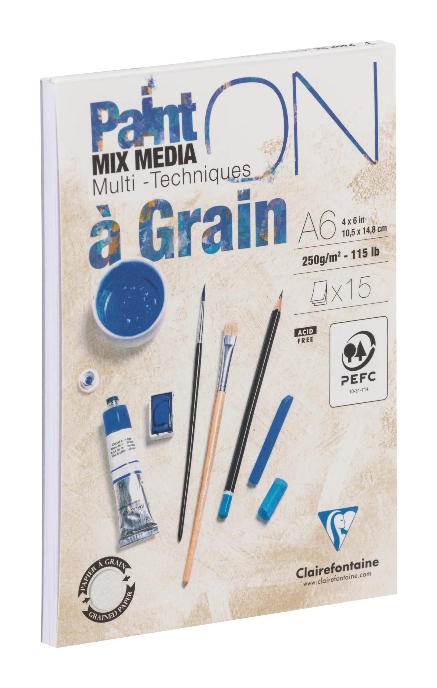 Paint' Block A6 grain glue 15 sheets 250g (Pack x8)