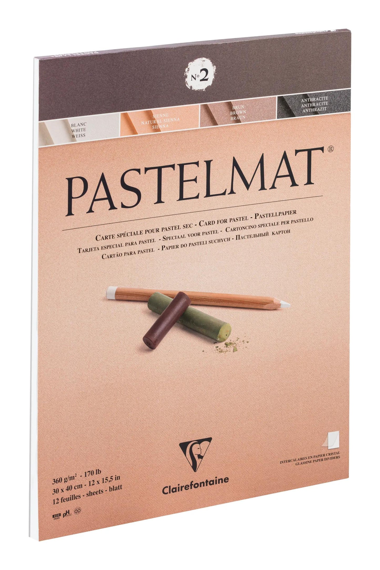 Blocco pastello incollato 12F 30x40cm 360g