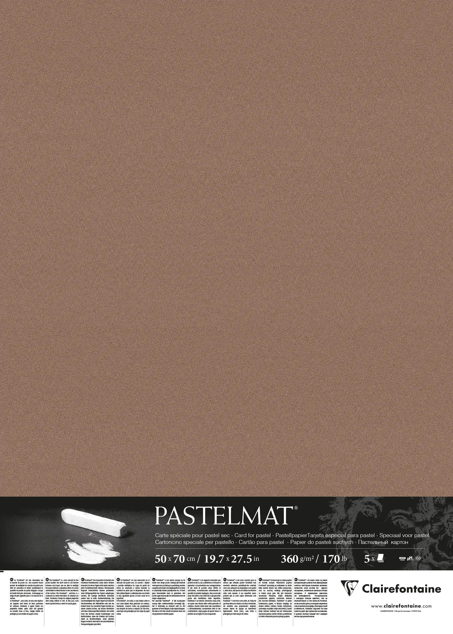 Pastelmat Paket 5F 50x70cm 360g - Braun