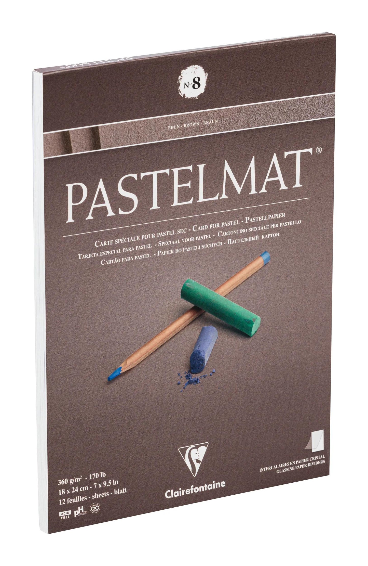 Pastelmat block glued 12F 18x24cm 360g n°8 - New