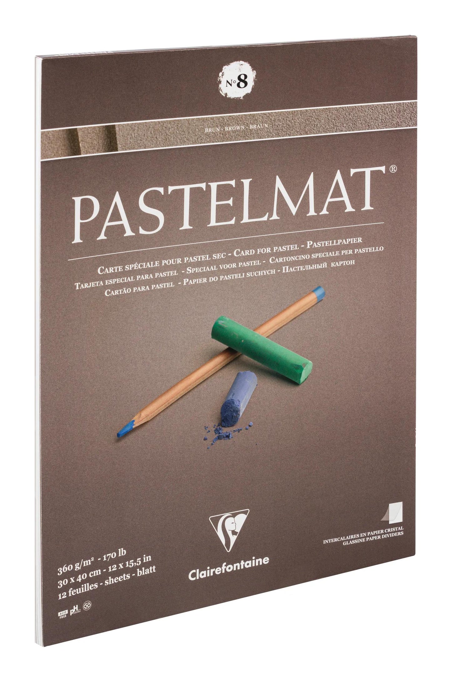 Blocco pastello incollato 12F 30x40cm 360g n°8 - Nuovo