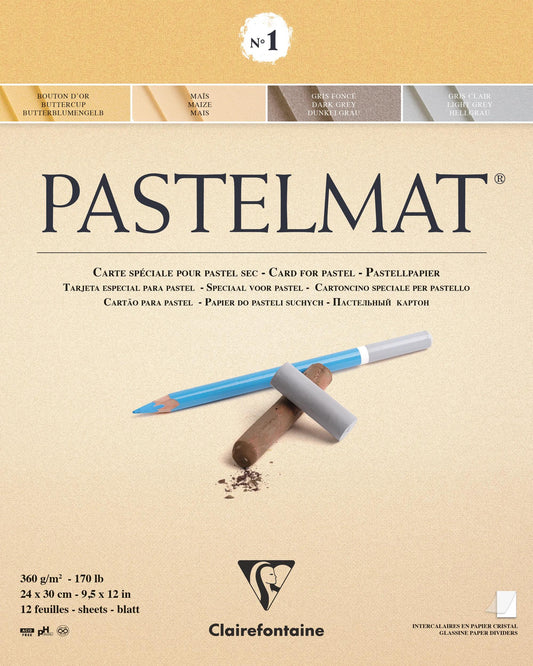Pastelmat verklebt Block 12F 24x30cm 360g