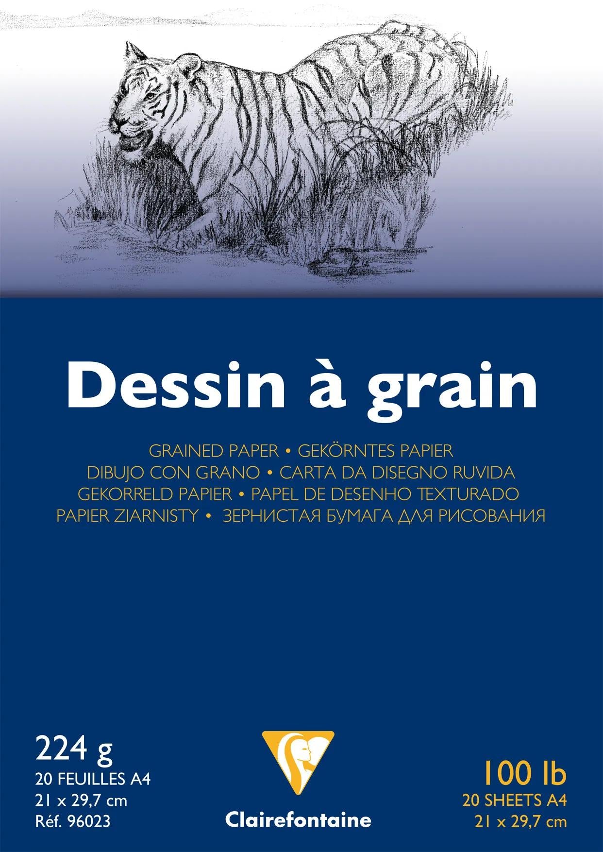 Grain block drawing glued 20F A4 224g (Pack x5)