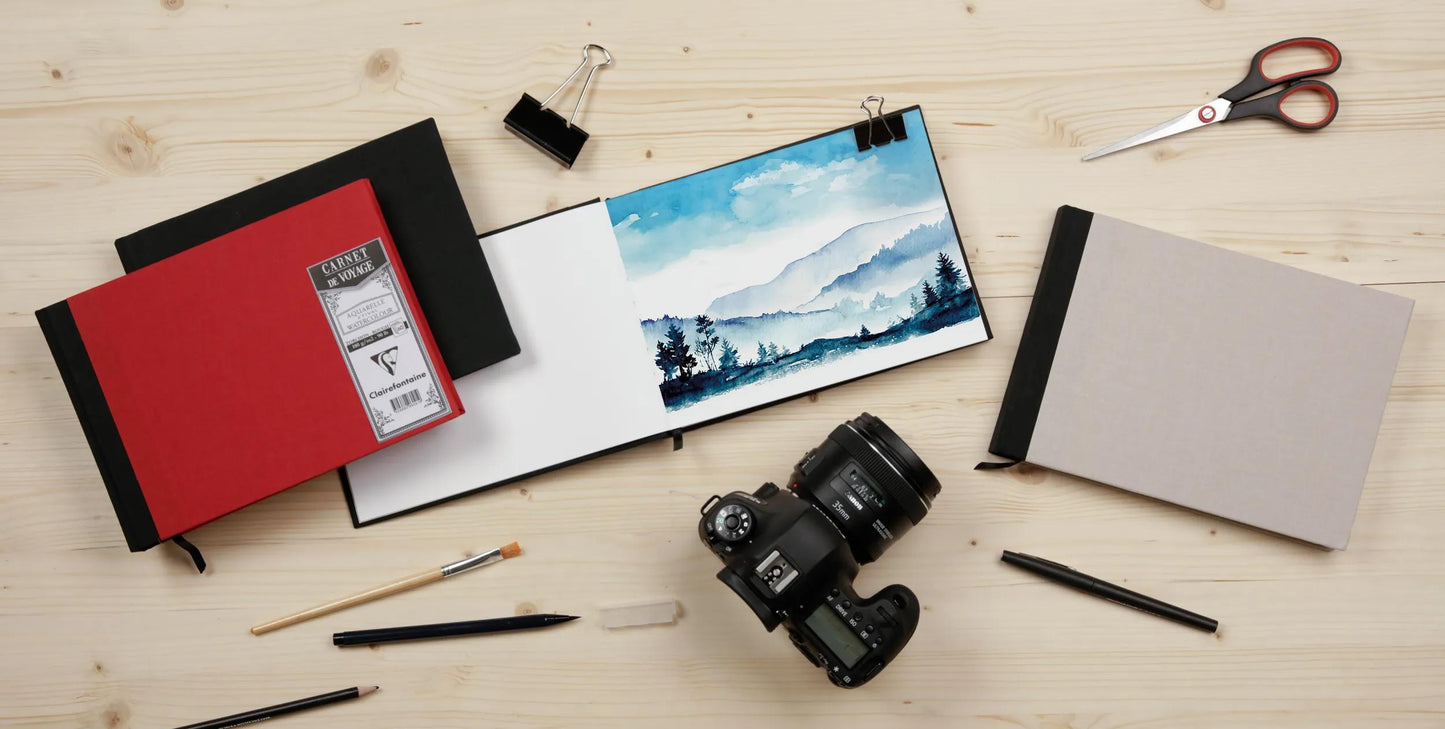 60F A5 185g Toile Travel Book - Red (Pack x2)