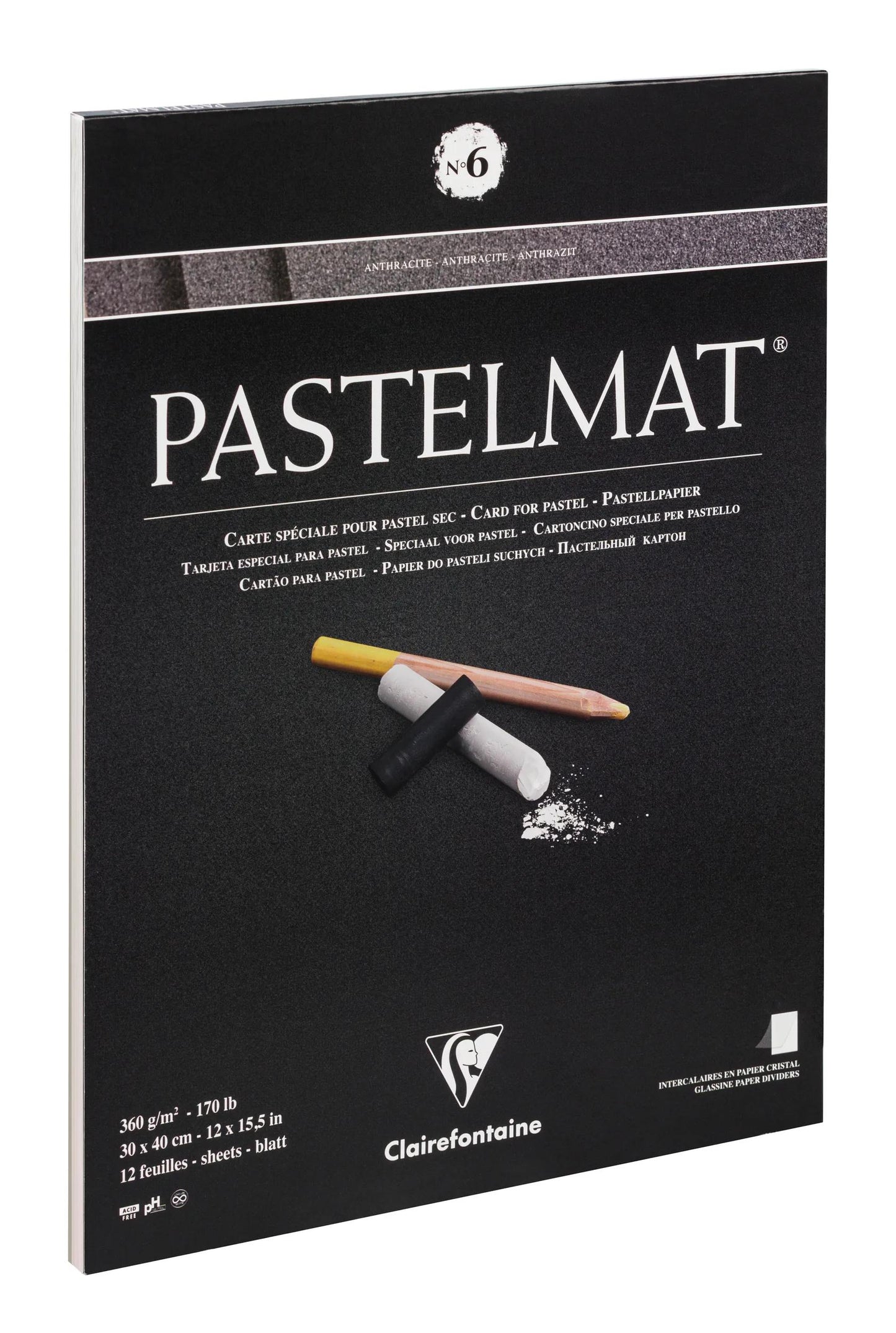 Blocco pastello incollato 12F 30x40cm 360g