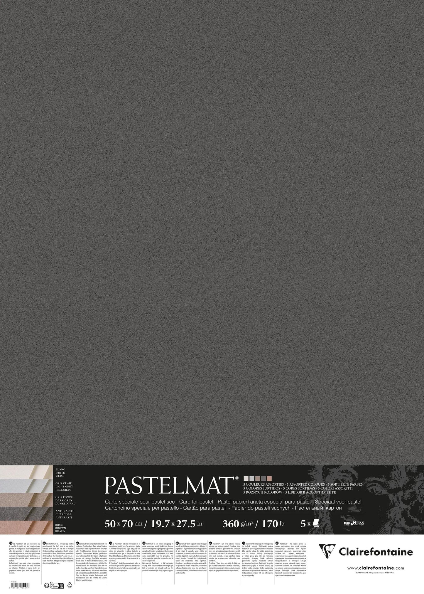 Pastelmat package 5F 50x70cm 360g matching 5 colors