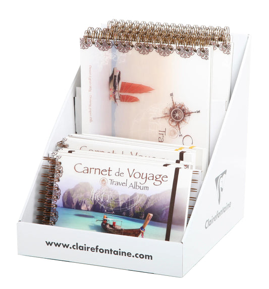 PLV countertop for Polypro Travel Carnets - White
