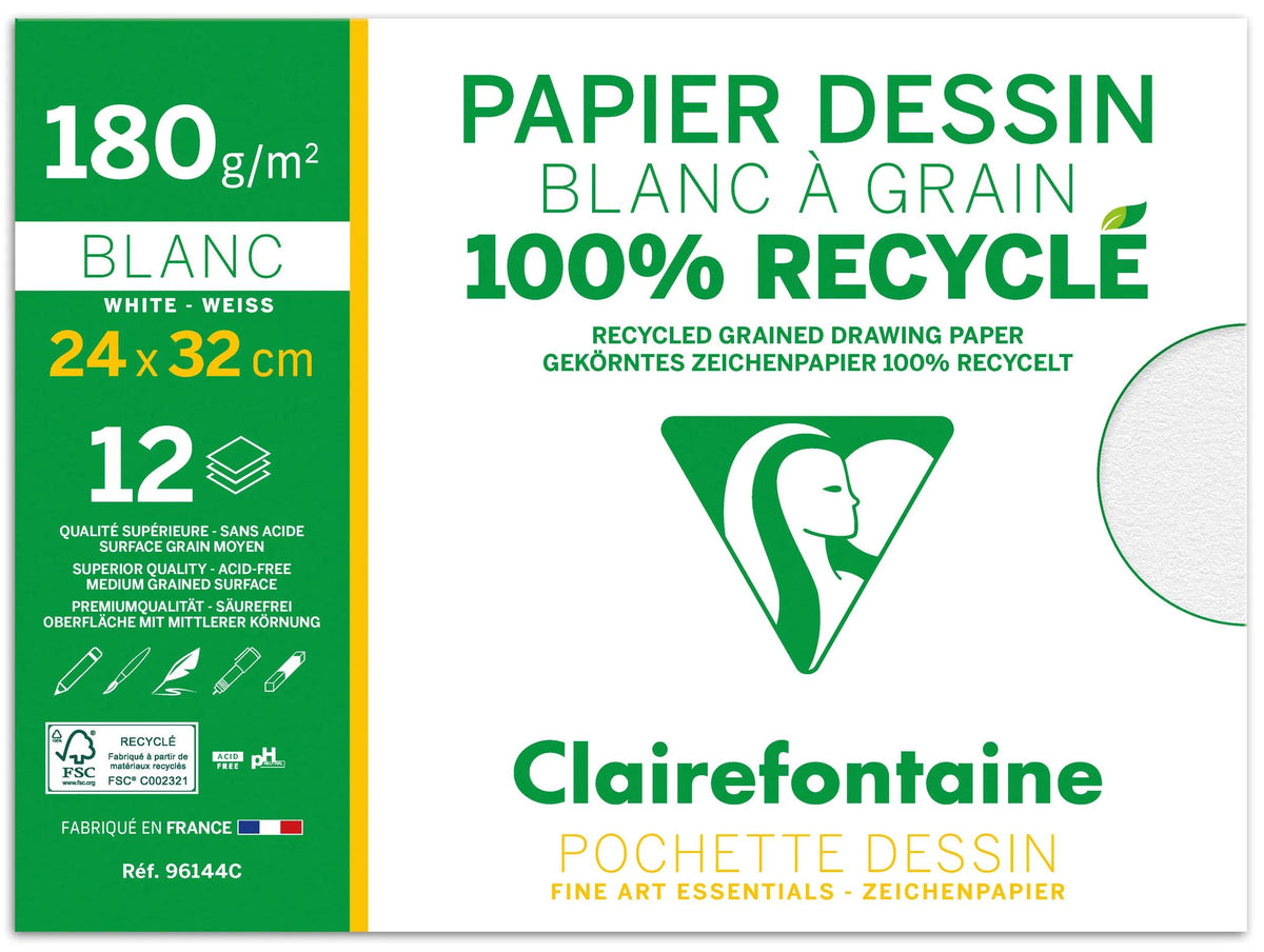 Grainzeichnung 100% recycelter Beutel 12F 24x32 180g (10er-Pack)
