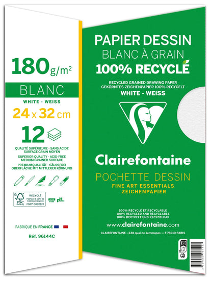 Grainzeichnung 100% recycelter Beutel 12F 24x32 180g (10er-Pack)