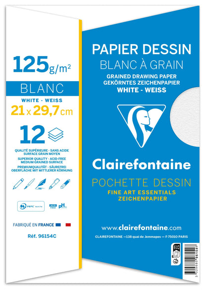 Dessin à Grain pochette 12F A4 125g (lot de 10)