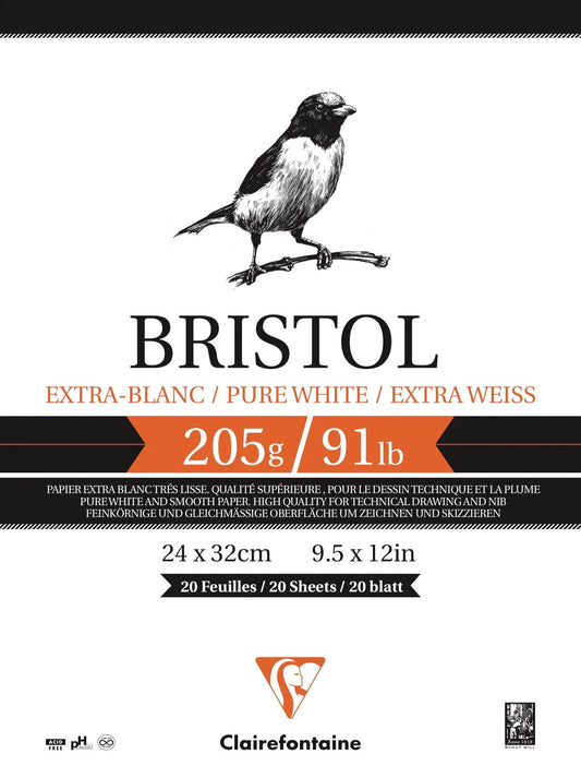 Bristol verklebt Block 20F 24x32cm 205g (3er-Pack)