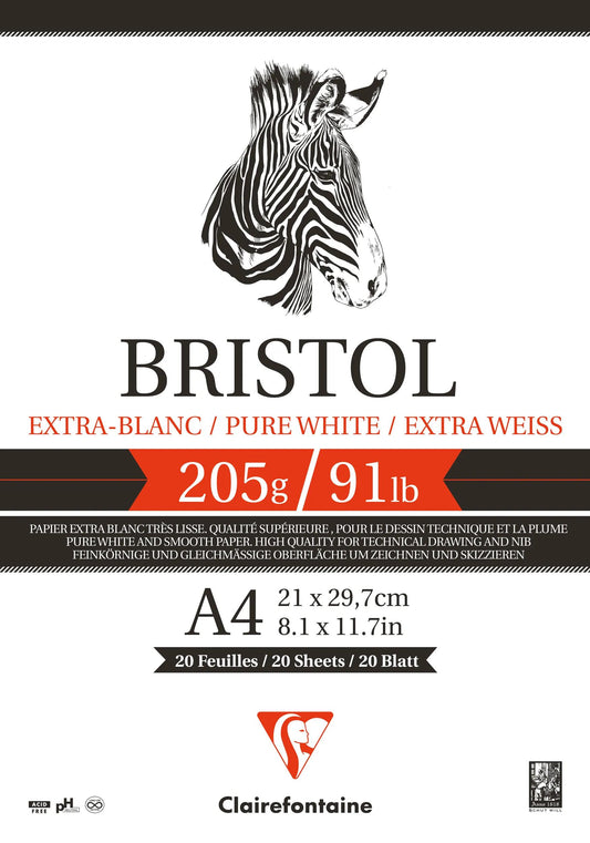 Bristol verklebt Block 20F A4 205g (3er-Pack)