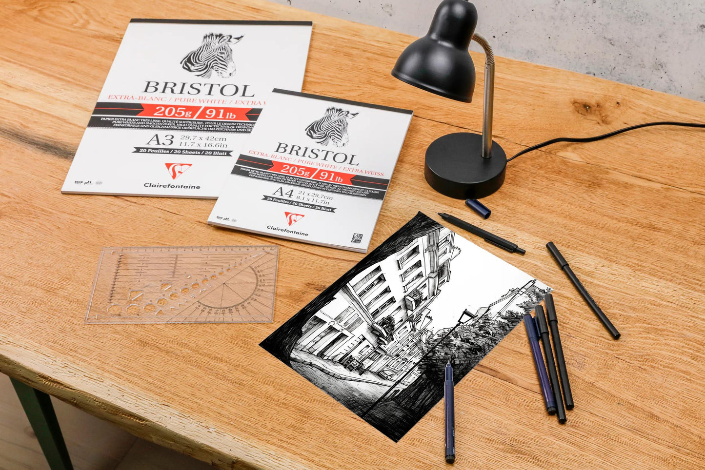 Bristol glued block 20F A4 205g (Pack x3)