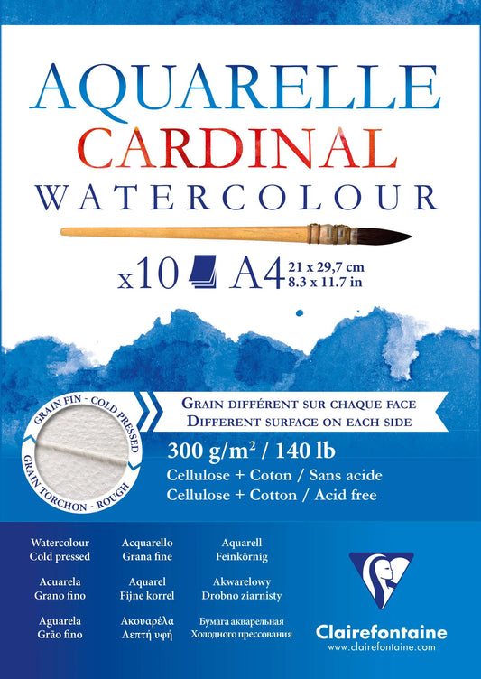 Cardinal block glued 10F A4 300g (Pack x5)