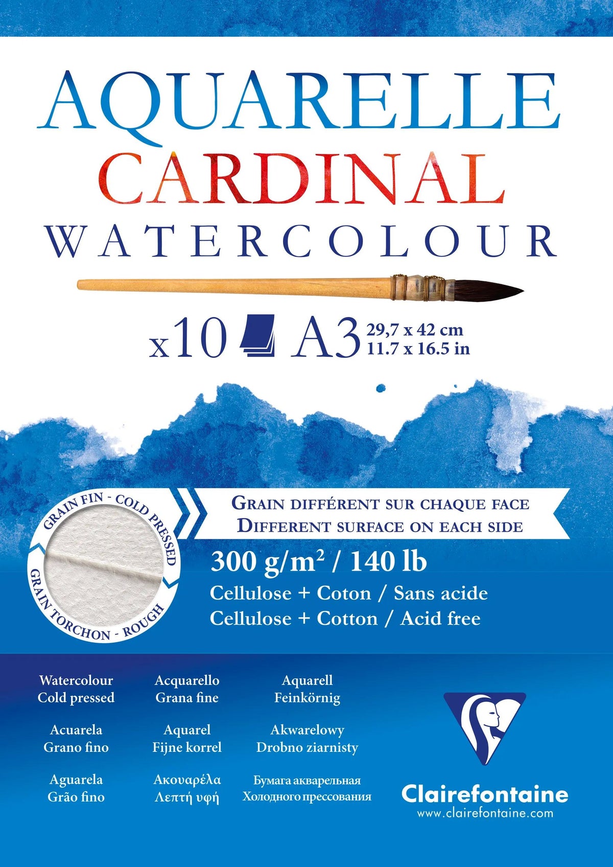 Cardinal bloc collé 10F A3 300g (lot de 5)