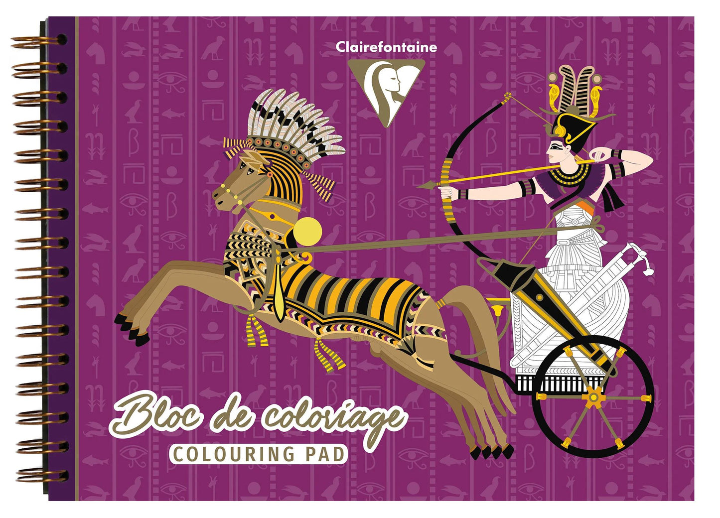 COLORIAGE, Bloc de 20 feuilles 250g/m2 au format 32x24cm - Egypte 2 (Lot x5)