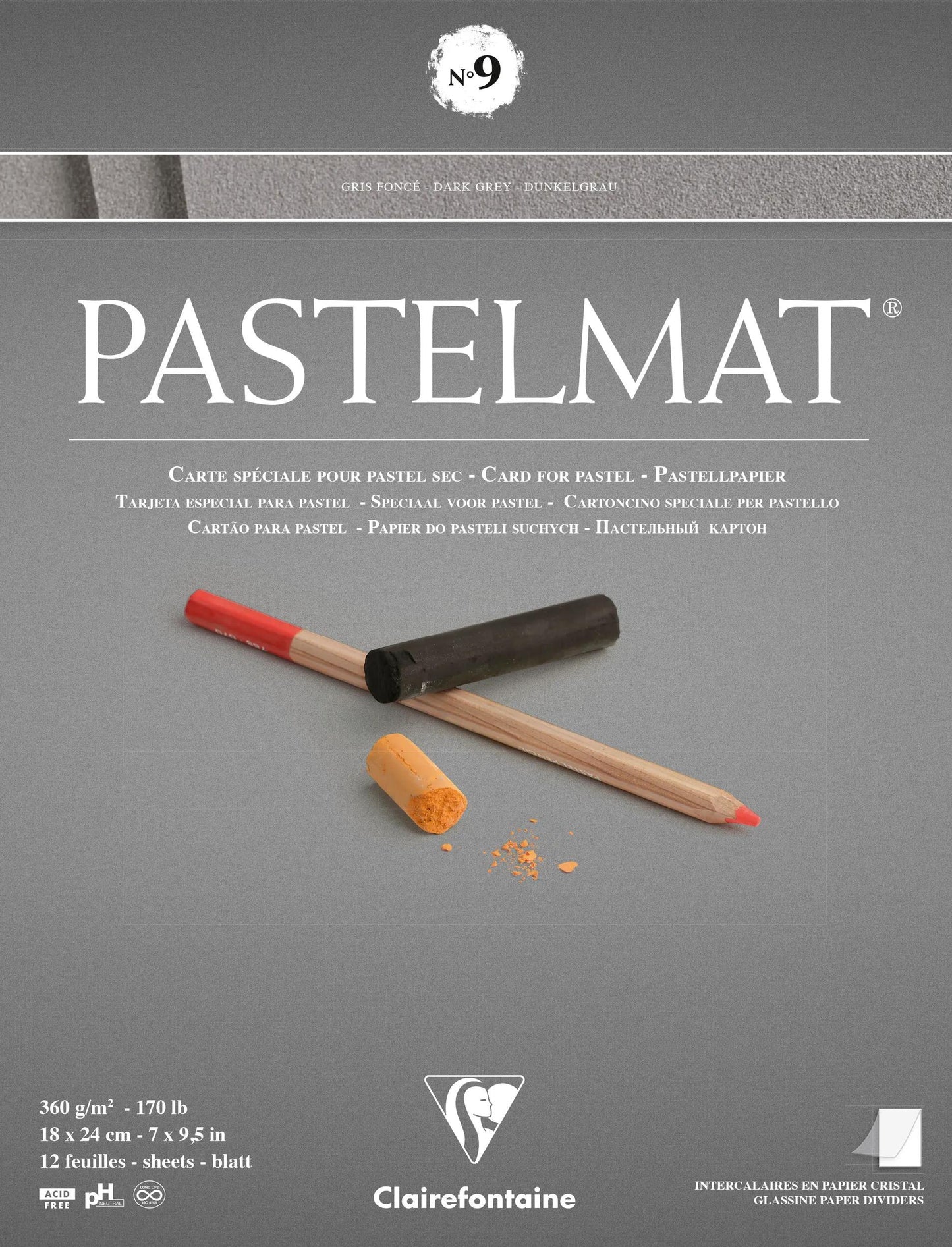 Blocco pastello incollato 12F 18x24cm 360g n°9 - Nuovo