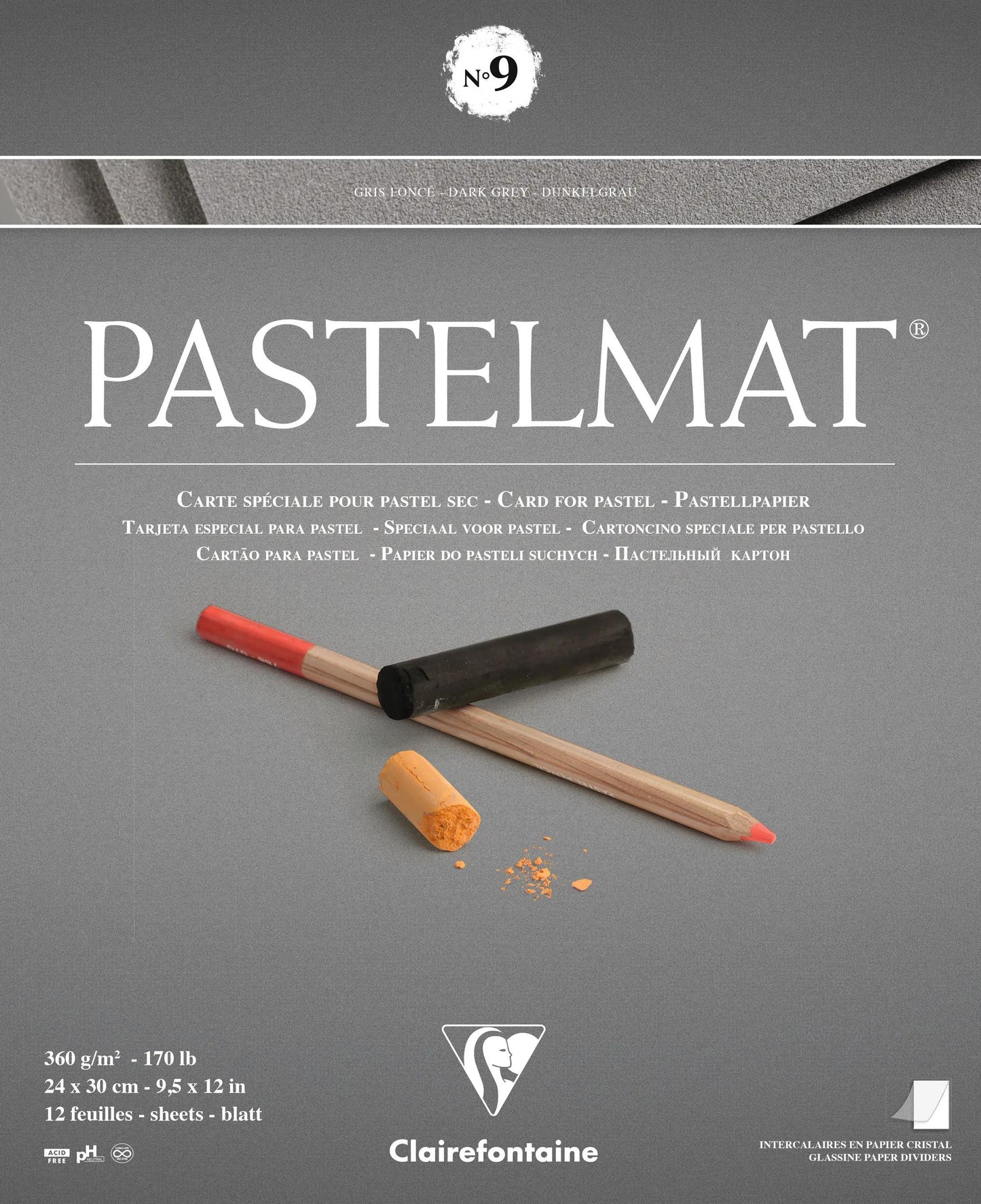 Pastelmat bloc collé 12F 24x30cm 360g n°9 - New