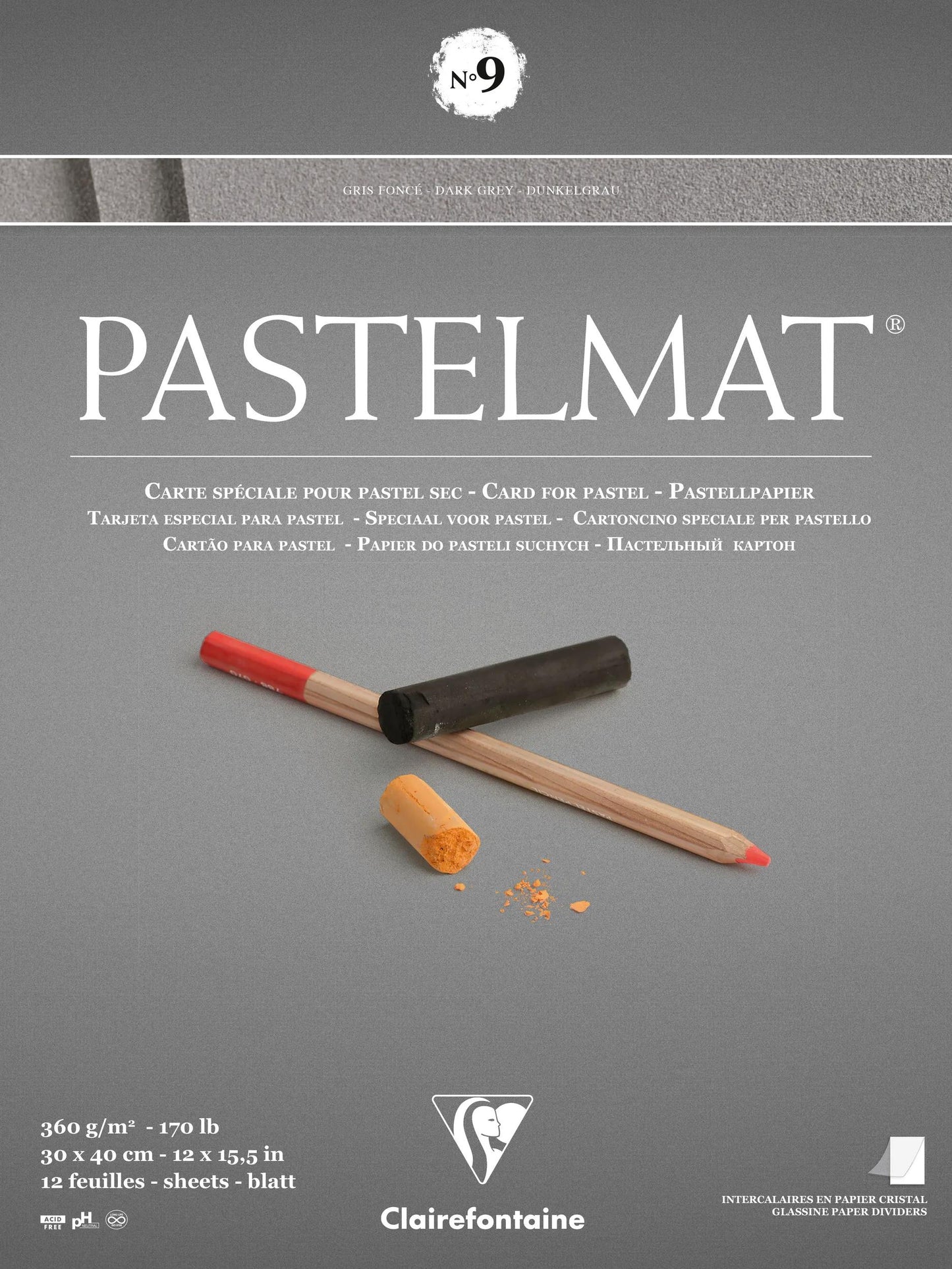 Pastelmat bloc collé 12F 30x40cm 360g n°9 - New