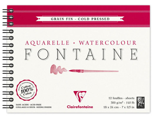 Fountain album spiral 12F 18x24cm 300g fine grain (Pack x4)
